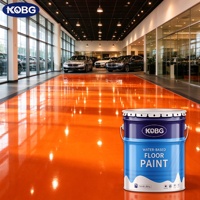Peinture acrylique aqueuse pour sols commerciaux intérieurs, séchage rapide, finition brillante pour surfaces en béton, application au pinceau