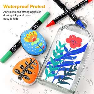 Vendita all'ingrosso di Somagi bambino personalizzato pennarello acrilico di colore <span class=keywords><strong>per</strong></span> pietra di Pasqua produttore di pittura di roccia Set acrilico pennarello pennarello - Product Image 3