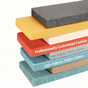 Coussins de banc d'extérieur matelassés imperméables en cuir personnalisés avec insert en mousse à mémoire de forme, amovibles et lavables, forme oblongue solide - Product Image 3