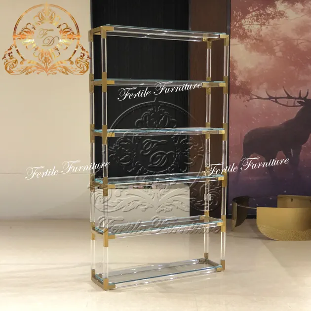 Bar Furniture Acrylic Frame Glass Top Wine Rack