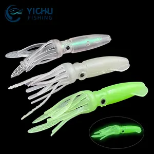 Polvo Lula Saia Trolling Jig Isca De Pesca Macia Brilho De Borracha Shad Worm Swimbait Silicone Isca Artificial