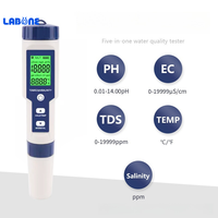 Le plus récent testeur de qualité de l'eau portable de type stylo TDS/EC/PH/salinité/TEMP 5 en 1 ph mètre