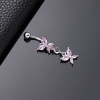 Freya 316L Edelstahl Modische Bauchnabelpiercings 14G Schwimmende Nabelringe für Mädchen Blumen-Hängeohrringe