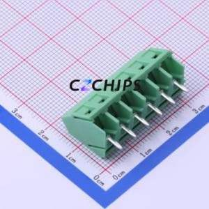 DB103-5.0-6P-GN-S Screw Terminal Block Through hole Component (THT),P=5mm Connector 1x6P 5mm Green Through Hole - Product Image 2