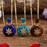 Collier bouteille de parfum de luxe, CZ strass fleur guérison cristal flacon ouvert colliers bijoux pour femmes