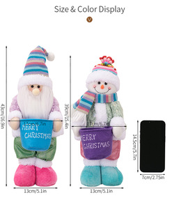 LINGKAI Adornos de Peluche Coloridos y Ecológicos de Muñeco de Nieve y Papá Noel para Mesa, Árbol, Regalos Navideños - Product Image 6