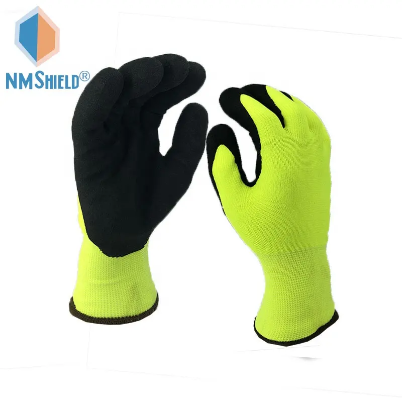 NMSHIELD Sandy Nitrile Palm Coated Gloves For Men Oil Resistant Gloves Outdoor Thermal Gloves Winter