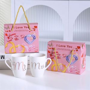 Juego de Regalo Personalizado para Días Festivos, San Valentín, Aniversario de Bodas, Taza de Viaje Nórdica para Parejas, Taza de Cerámica, Caja de Regalo para Propuesta de Dama de Honor - Product Image 3