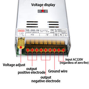 Mzmw SE 500W 0-<span class=keywords><strong>12V</strong></span> 15V 24V 36V 48V 60V 72V 80V 100V V ปรับได้ SMPS AC <span class=keywords><strong>DC</strong></span> สวิตช์ไฟอุตสาหกรรม - Product Image 3