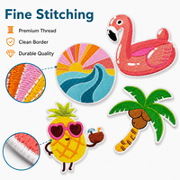 Parches al por mayor para ropa de verano, listos para enviar: Parche de palmera y coco con lentejuelas, Parche termoadhesivo de onda oceánica para chanclas.