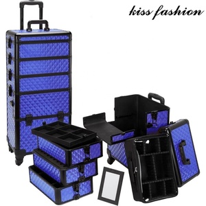 Di alluminio di rotolamento make up bellezza treno trolley professionale, stazione permanente make-up cosmetici case organizer <span class=keywords><strong>box</strong></span> di stoccaggio - Product Image 6