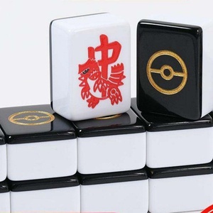 Fichas de Mahjong Americanas Talladas y Planas de Doble Capa de Melamina/Acrílico con Elementos Chinos Personalizados y Patrón de Color UV - Product Image 4