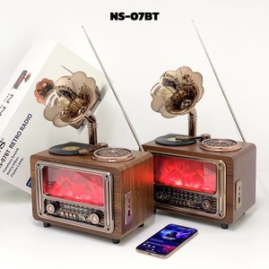 Radio rétro sans fil NS-06BT avec lampe flamme BT, radio FM/AM/SW3, haut-parleurs à batterie rechargeable, prise en charge TF/USB, radio vintage - Product Image 4