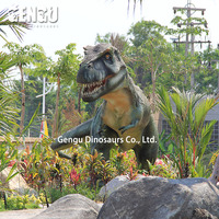 Dinosaure animatronique en fibre de verre et en métal pour les attractions insulaires, les centres commerciaux et les espaces publics - Personnalisable