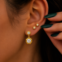 Boucles d'oreilles pendantes JUSNOVA plaquées or 18 carats PVD pour femmes, hypoallergéniques, étanches, classiques, avec perles et pierres CZ, vente en gros