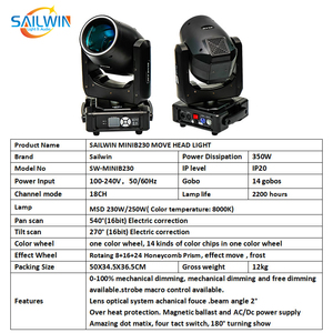 SAILWIN CE DJ Disco <span class=keywords><strong>Lyre</strong></span> Led <span class=keywords><strong>Beam</strong></span> 230W <span class=keywords><strong>7R</strong></span> Mini Sharpy Lights Spot Moving Head Stage <span class=keywords><strong>Beam</strong></span> Lights With LED Strip - Product Image 5