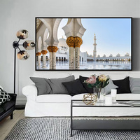 Peinture Murale sur Toile Mosquée de La Mecque Islamique pour Décoration d'Intérieur Salon Vente Directe Usine