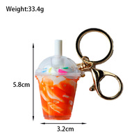 Porte-clés miniature DIY en forme de nourriture, pendentif décoratif, jouet pour machine à attraper, cadeau personnalisé, tasse de thé au lait, bonbons, glace