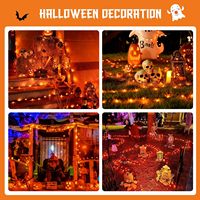 Warmweiße Solar-Halloween-Weihnachts-LED-Lichter 8 Modi Dimmbar IP65 Wasserdicht Ra80 Baum Terrasse Garten Thanksgiving-Dekorationen