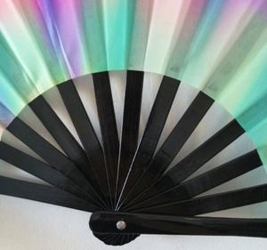 Ventiladores de Bambú Grandes de Alta Calidad con Efecto de Luz UV, Ventiladores de Neón Sensibles al Sonido para Regalos de Fiesta, Artesanías de Bambú - Product Image 4