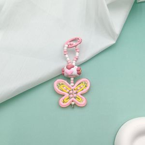 Trendy Beaded Butterfly Keychain <b>Aesthetic</b> Butterfly Key <b>Ring</b> Kawaii Bag Charm Y2K Fairycore Key Lanyard Creative Keyring Gift - Product Image 5