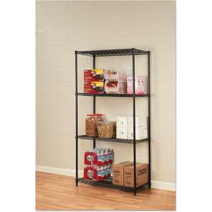 Kit de démarrage d'étagères métalliques industrielles robustes Alera ALE à 5 niveaux, 4 étagères, 36 largeur x 18 profondeur x 72 hauteur, noir, pour garages et entrepôts - Product Image 4