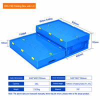 Bacs de transport pliables en polypropylène pour fruits de mer, caisses respirantes pour homards, fabriquées à partir de matériaux vierges d'aquaculture 600*400*205mm