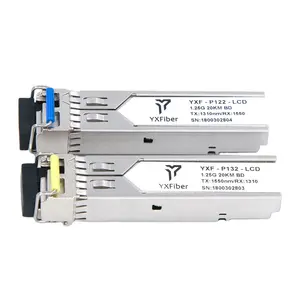 Ağ için 1.25G SFP 1000BASE-BX BiDi SFP 1310nm-TX/1490nm-RX 20km DOM Simplex LC SMF alıcı-verici modülü