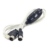 Kabel adaptor USB IN-OUT MIDI, kabel konverter Keyboard elektronik ke musik