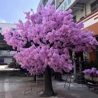 Produk Kustom Pabrik Harga Murah Terlaris Dekorasi Dalam Ruangan Bunga Buatan Modis Pohon Sakura PE Tahan UV