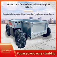 Kendaraan transportasi listrik semua medan remot kontrol empat roda penggerak Creeper untuk pertanian gunung Orchard medan 4x2