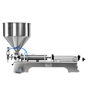 Semi automatic paste filling machine small bottle filler machine with stainless steel hopper customized filling range