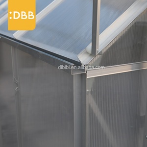 <span class=keywords><strong>Vente</strong></span> directe d'usine 6Ft Garden Gable Greenhouse Walk-In Polycarbonate Vitrage Porte coulissante simple Cadre en aluminium Serre - Product Image 4