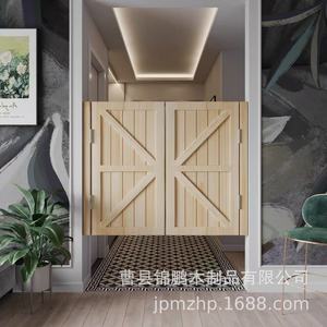 Porte demi-haute en bois massif à double ouverture, pour couloir, porte de séparation intérieure, en bois de rondins, durable, porte simple - Product Image 1