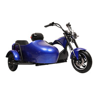 Scooter électrique à trois roues pas cher d'usine avec side-car, GPS, étanche, pliable, batterie au lithium, autonomie 60-100 km