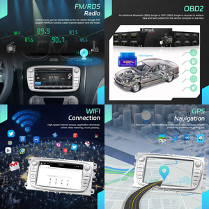 วิทยุติดรถยนต์ Podofo 7 นิ้ว 4+64GB ระบบแอนดรอยด์ รองรับ Wireless CarPlay และ Auto GPS WIFI DSP สเตอริโอ สำหรับรถยนต์ฟอร์ด โฟกัส มอนเดโอ ซี-แม็กซ์ เอส-แม็กซ์ กาแล็กซี่ 2 - Product Image 2