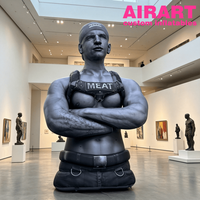 Statue de Buste de Homme Musclé Gonflable Géant Réaliste Personnalisée pour Accessoires de Scène, Grand Accessoire de Personnage de Bodybuilder Gonflable