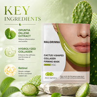 HALORINNA OEM Masque liftant au rétinol et au collagène, rafraîchissant au cactus, anti-gonflement, raffermissant, anti-affaissement de la peau, tous types de peau, soin du visage quotidien