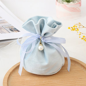 Bolsa de Almacenamiento para Tazas de Té y Teteras, Bolsa de Almacenamiento de Color Sólido, Bolsa de Terciopelo con Base Redonda y Cordón - Product Image 5