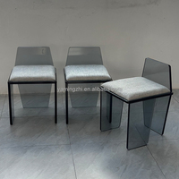 Tabouret et pouf en acrylique personnalisés, couleur et forme, tabouret de maquillage moderne en acrylique, style minimaliste, tabouret en acrylique