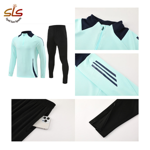 Ensemble de survêtement de <span class=keywords><strong>football</strong></span> pour hommes, jeunes et décontractés, 100% polyester, uniforme personnalisé, sweat à capuche zippé intégral - Product Image 5