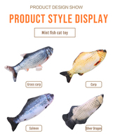 Meilleur jouet pour animaux de compagnie Kicker Fish réaliste en peluche interactif drôle jouet pour animal de compagnie électrique poisson en mouvement