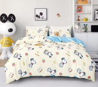 Tissu imprimé de dessins animés en stock 100% tissu uni satiné en coton pour enfants en gros bon marché