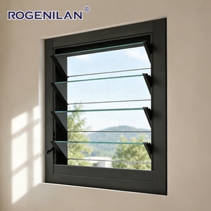 <span class=keywords><strong>Volets</strong></span> extérieurs en aluminium et verre Rogenilan, minimalistes, économiseurs d'énergie, étanches, à double vitrage trempé, avec persiennes - Product Image 4