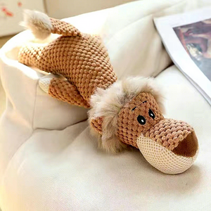 Jouet pour animaux de compagnie transfrontalier très demandé, résistant aux morsures, sonore, pour le nettoyage des dents, en peluche avec nœud en corde, design lézard, vente en gros - Product Image 3