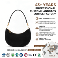 Sac à main en daim noir, élégant et minimaliste, sac à bandoulière demi-lune, mini sac à main tendance pour femme, sac à main chic pour tous les jours, OEM personnalisé