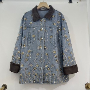 Chaqueta <span class=keywords><strong>vaquera</strong></span> de <span class=keywords><strong>mujer</strong></span> con bordado de manga larga, estilo casual y temperamental, nueva moda primavera 2026 al por mayor - Product Image 1
