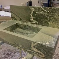 GOLDTOP Luxuriöse Polierte Grüne Quarzit-Marmorfliesen mit Smaragd-Aderung für Modernes Design Innen-/Außenbereich Wasserfallinseln