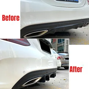สตาร์นาฟ สำหรับเมอร์เซเดส เบนซ์ ซี-คลาส W205 C200 C260 AMG Line 2019-2021 สปอยเลอร์กันชนหลัง ดิฟฟิวเซอร์ ป้องกันการชน - Product Image 1