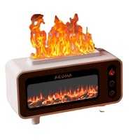 Mini humidificateur d'air LED à flamme 200ml original, silencieux, USB/électrique, diffuseur d'arôme de parfum pour voiture domestique, flamme 3D